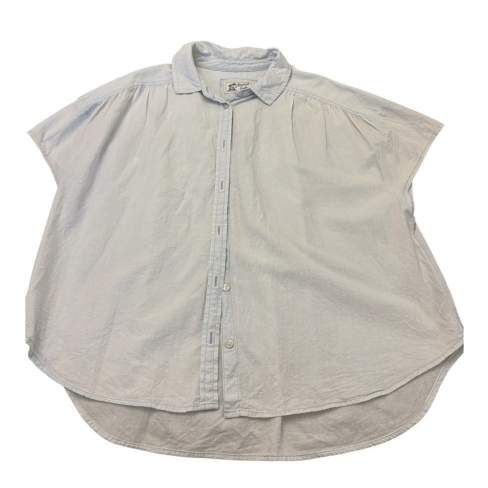 Alya Light Blue pinstriped Women's Button Down Shirt - Picture 3 of 5